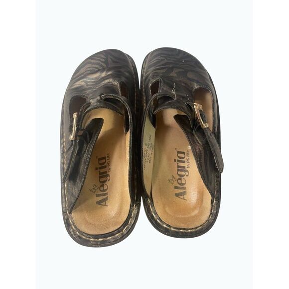 Alegria Classic Collection Happy Clog Safari Tiger Stripe Gold Black 36 US 6 6.5 - Picture 3 of 6